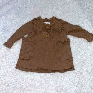 Baby girl little planet brown dress